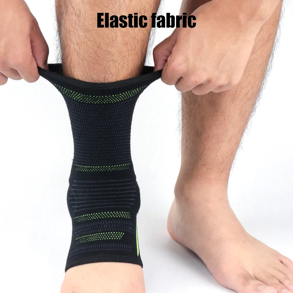 1Pcs Ankle Compression Sleeve for Women/Men,Ankle Brace with Silicone Gel, Toeless Compression Sock for Arch & Heel Pain Relief