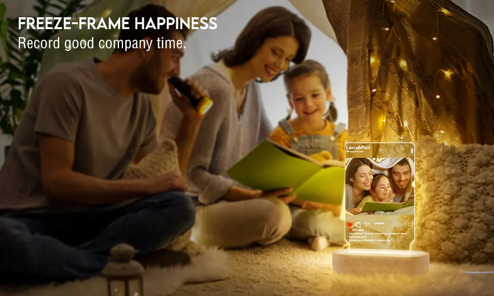 Personalized 3D Photo Lamp Custom Photo And Text Customized Valentine's Day Wedding Anniversary Birthday 3D Night Light Gifts
