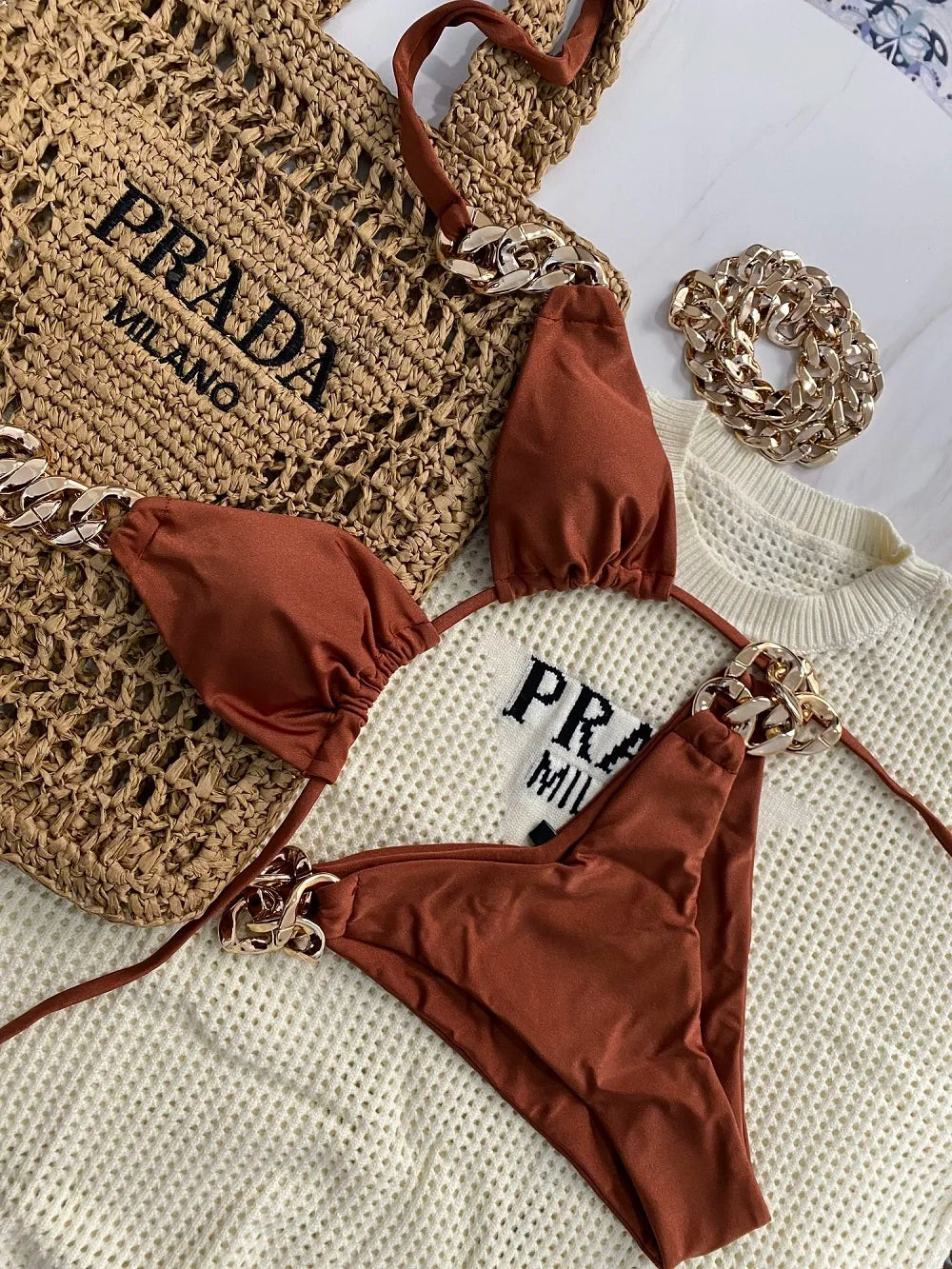 RUOTONGSEPT New Sexy Bikini 2023 Triangle Bathing Suit for Women Brazilian Bikini Set 2-piece Halter Swimwear Push Up Swimsuit