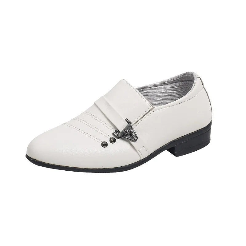 Children's Leather Shoes for Boys Toddler Kids Party Wedding Formal Performance Shoes School All-match Black White Loafers Shoes