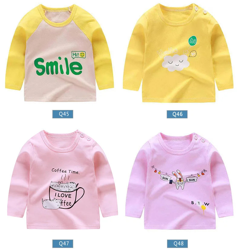 Children's Clothing Boys Girls T-Shirt kids clothes Cartoon Tops Long Sleeve Baby Clothing Autumn Winter Cotton Print Sweatshirt