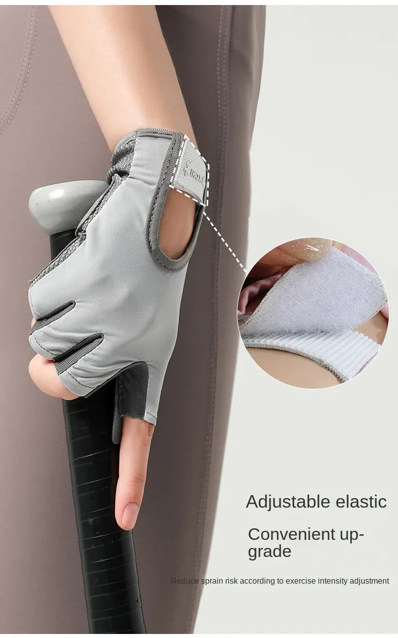 Women's Sports Gloves Fitness Outdoor Sports Anti Slip and Shock-absorbing Half Finger Gloves Durable and Breathable