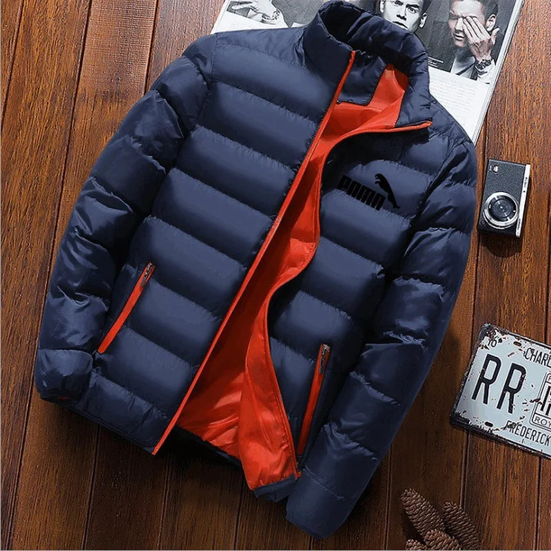 Men's Cotton Jacket Autumn and Winter Youth Cotton Coat Stand Collar Korean Style Handsome Jacket Trendy Top Casual Cotton Jacket