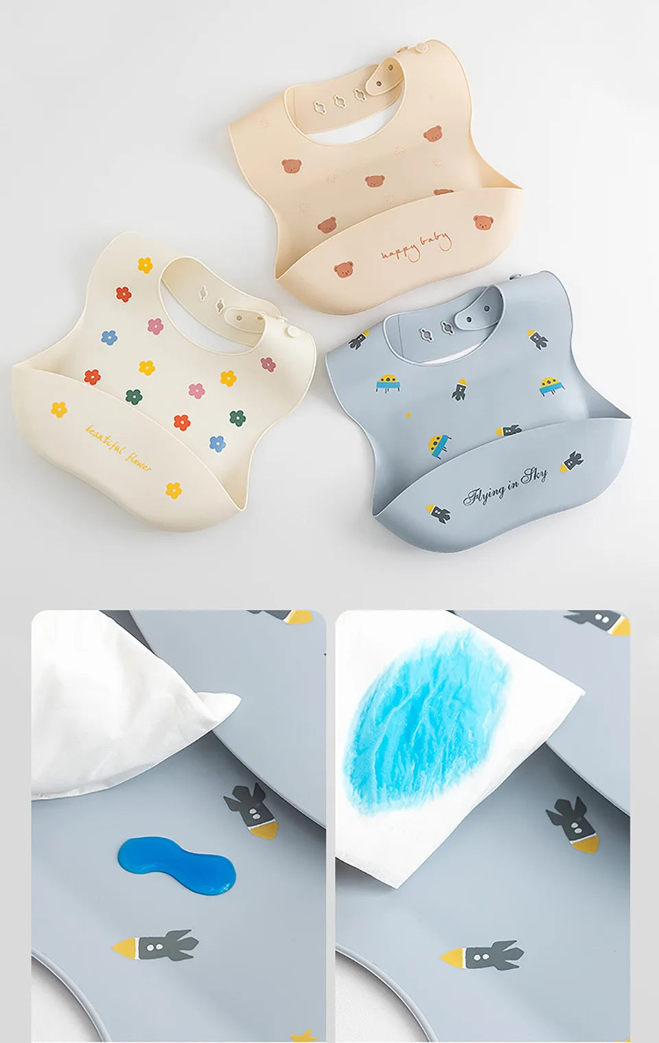 Baby Bib Waterproof Soft Silicone Scarf Summer Cute Cherry Print Adjustable Bibs Burp Cloths Baby Feeding Aprons Kids Eating