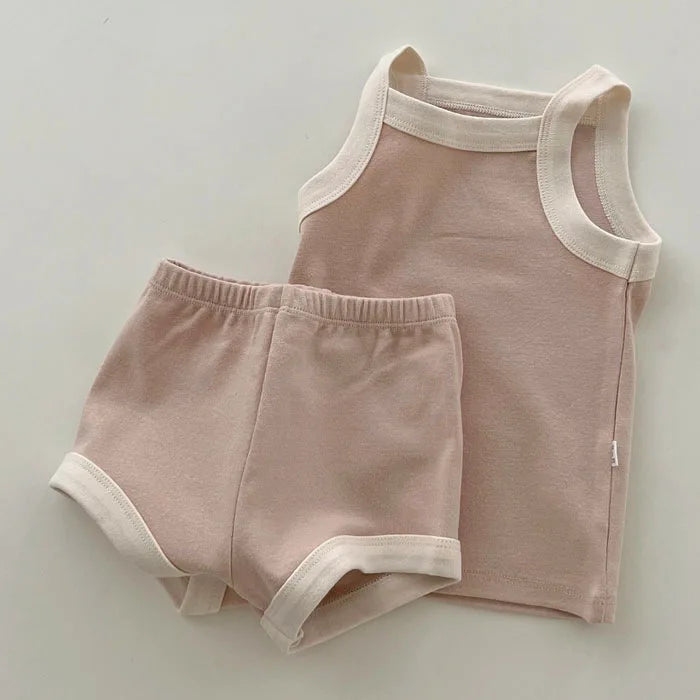 2024 New Baby Sleeveless Clothes Set Boy Girl Summer Thin Cotton Vest + Shorts 2pcs Suit Infant Outfits Toddler Breathable Set