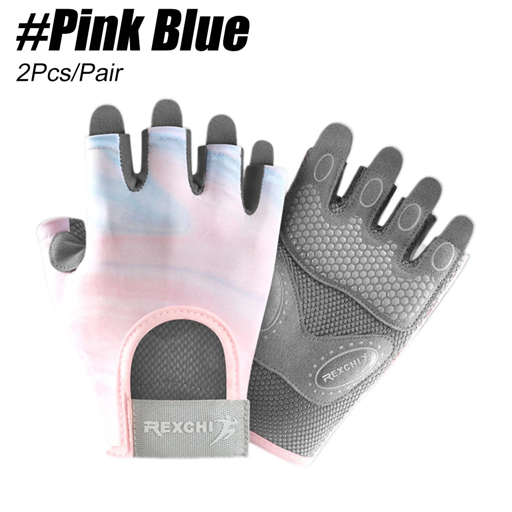 1Pair Workout Gloves Men Women Gym Lifting Fitness Climbing Exercises Work Out Wrist Belt Shock Absorb Foam Pad Palm Crossfit