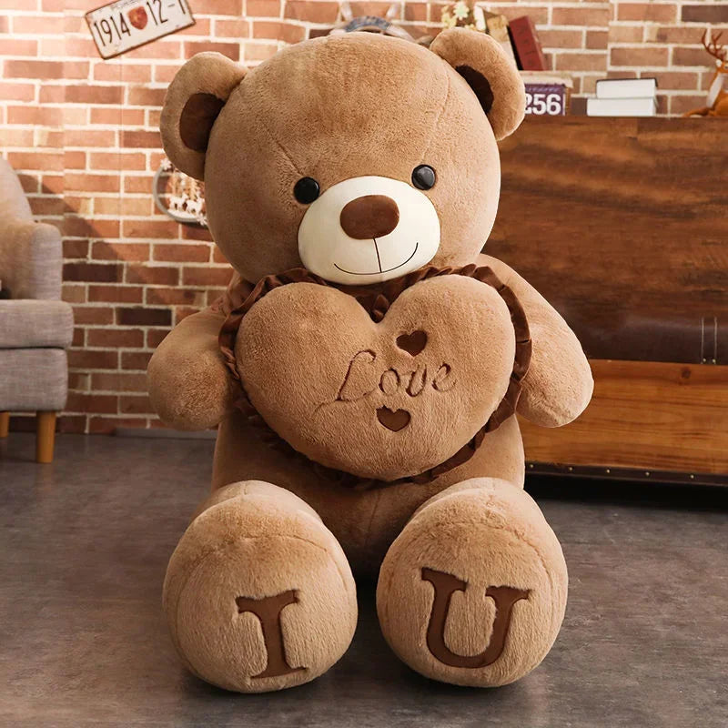 Valentine's Day 80/100Cm Big LOVE Plush Toy Bear Giant Stuffed Animals Birthday Gifts Soft Pillow Dolls Grilfriend Girls Wife