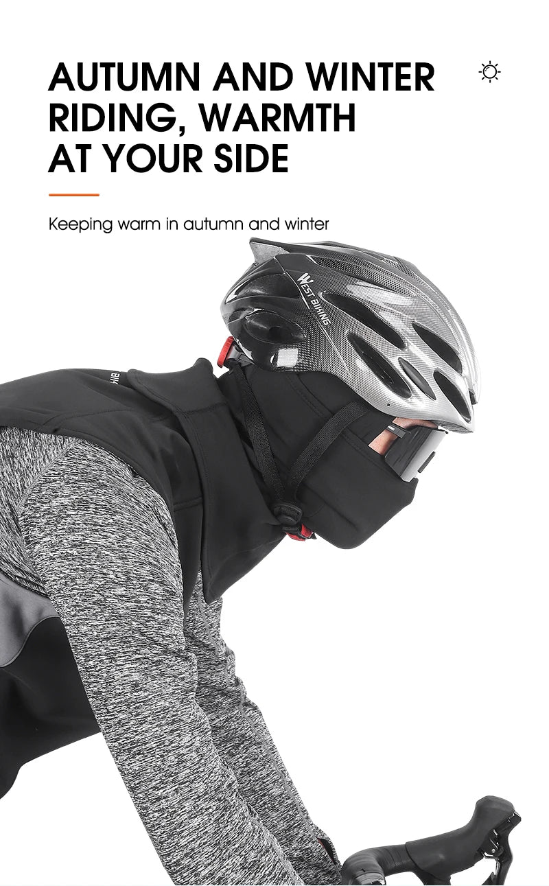 WEST BIKING Winter Cycling Scarf Fleece Keep Warm Balaclava Men Women Bicycle Hat Headwear Ski Helmet Liner Windproof Sport Cap