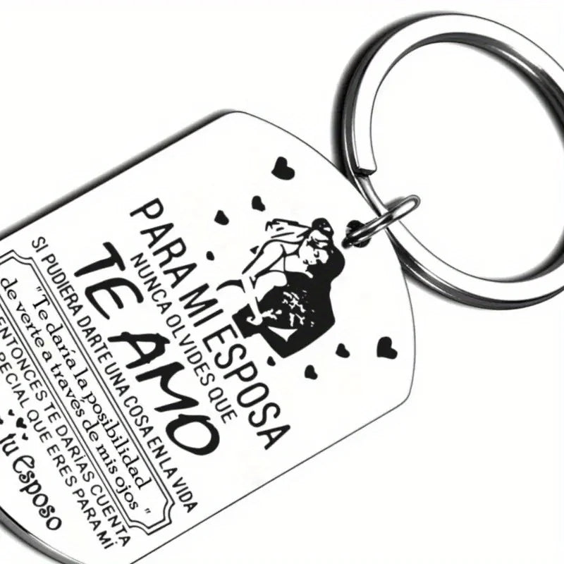 1PC Spanish Keychain Gift For Wife From Husband Para Mi Esposa Nunca Olvides Que Te Amo Pendant Necklace Valentines Gift