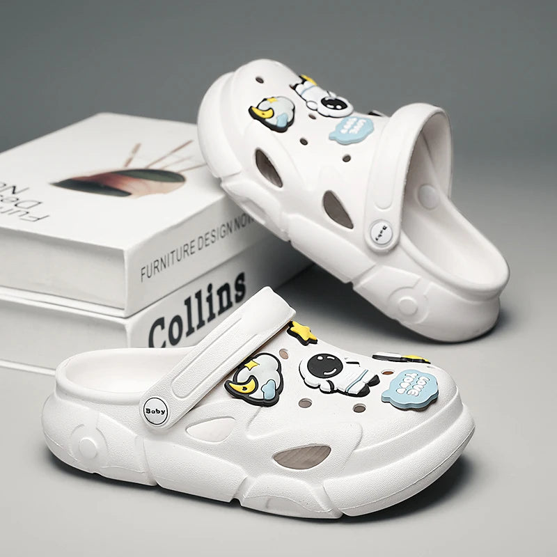 2023 New Girls Clogs Children Sandals 6-12 Years Kids Casual Summer Shoes Sports Soft Thick Sole Slippers for Girl