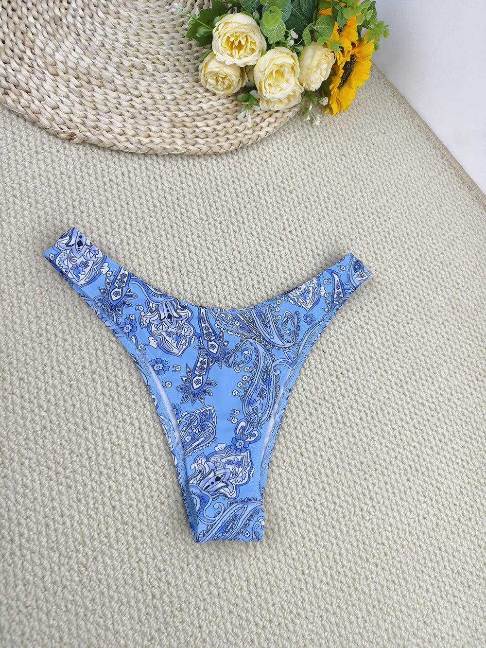 Women's Paisley Bikini Set With Skirt 2025 Sexy Bohemian Beach Dress Beachwear Two-Piece Swimsuit Cover-Up Summer Seaside Outfit