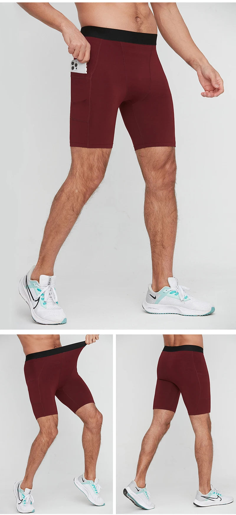 Compression Shorts Men Fitness Leggings Short Pants Sportswear Men Solid Bodybuilding Training Tights Shorts Men Running Shorts