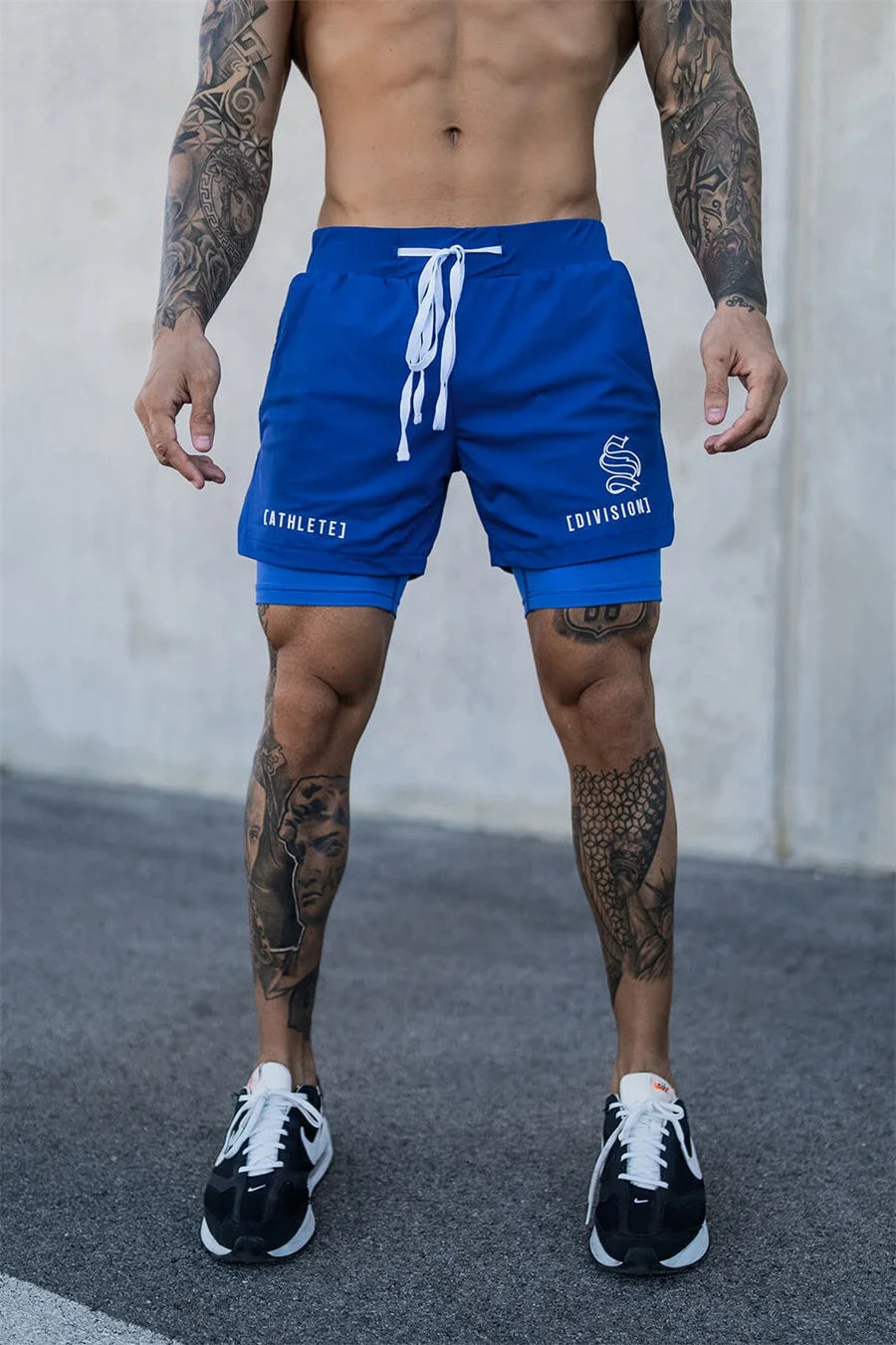 NEW 2 IN 1 Sport Running Casual Breathable Shorts Men Double-deck Jogging Quick Dry GYM Shorts Fitness Workout Men Shorts