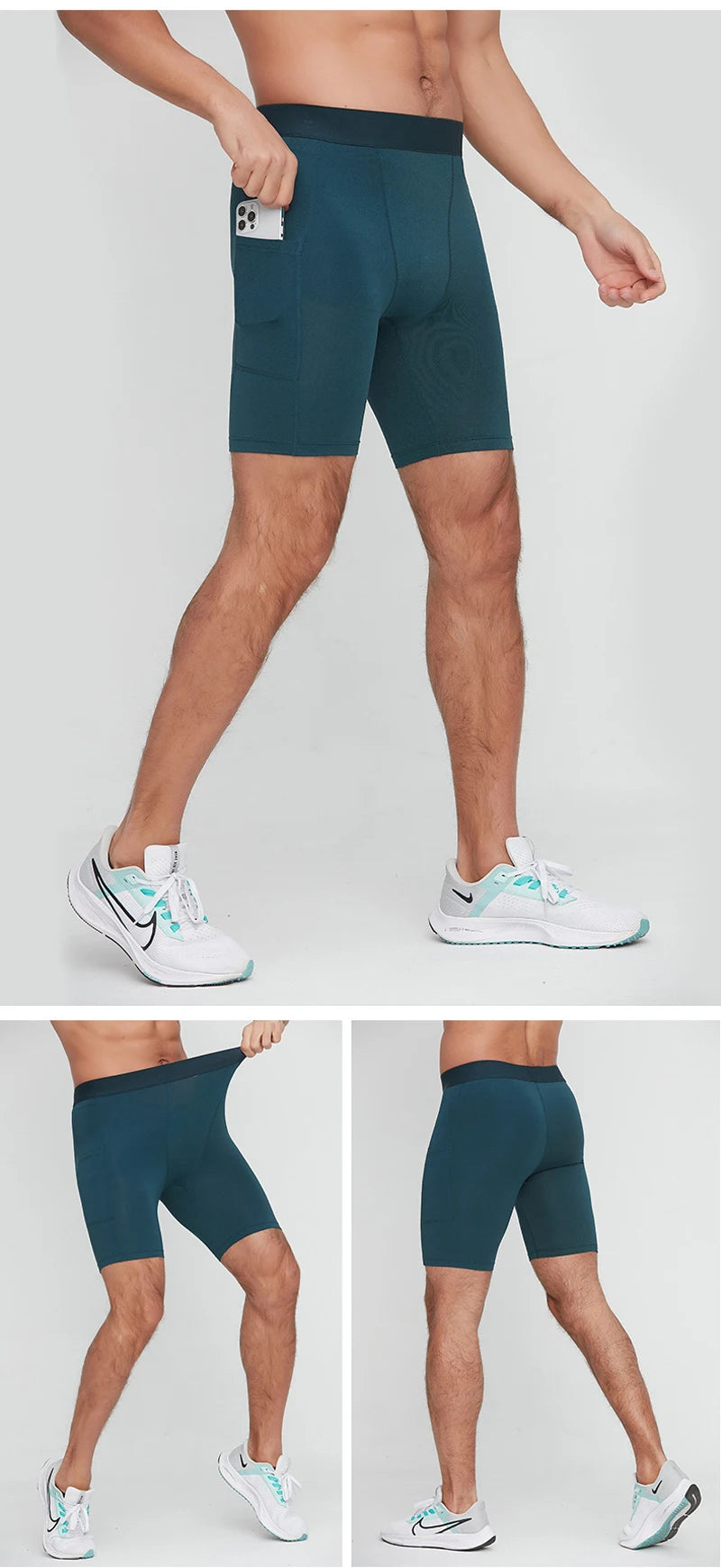 Compression Shorts Men Fitness Leggings Short Pants Sportswear Men Solid Bodybuilding Training Tights Shorts Men Running Shorts