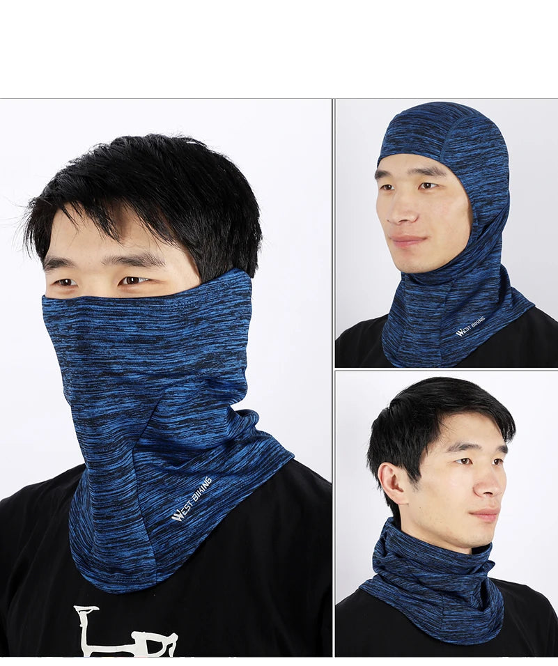 WEST BIKING Winter Cycling Scarf Fleece Keep Warm Balaclava Men Women Bicycle Hat Headwear Ski Helmet Liner Windproof Sport Cap