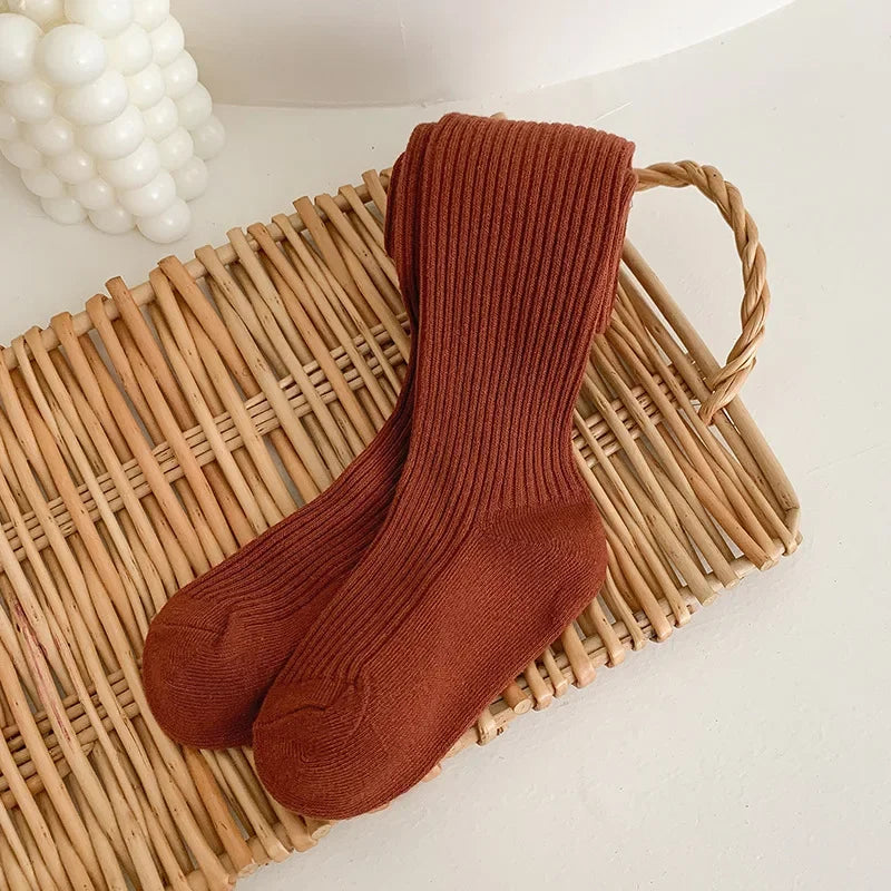 Baby Boys Girls School Student Uniform Pantyhose Pants Striped Leggings Tights Solid Stretch Kids Children Knitting Trousers