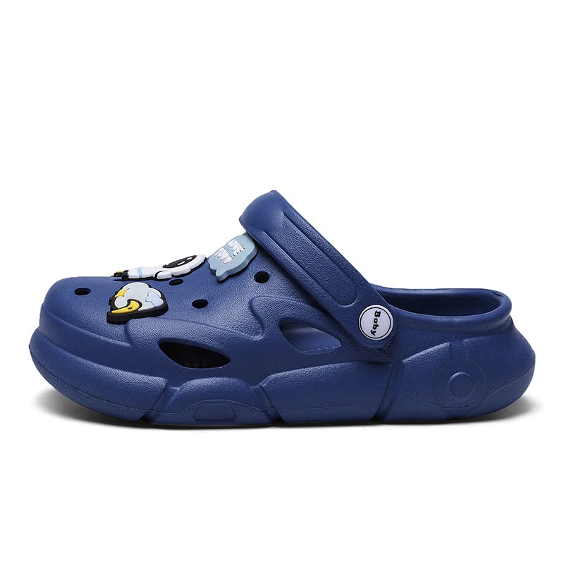 2023 New Girls Clogs Children Sandals 6-12 Years Kids Casual Summer Shoes Sports Soft Thick Sole Slippers for Girl