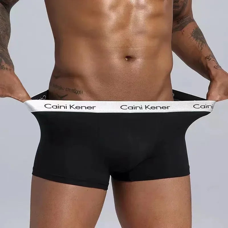 4Pcs/Lot Men's Underwear Fashion Boxer Solid Color Sexy Men's Boxer Shorts Comfortable Breathable Hip Lift Underwear for Men