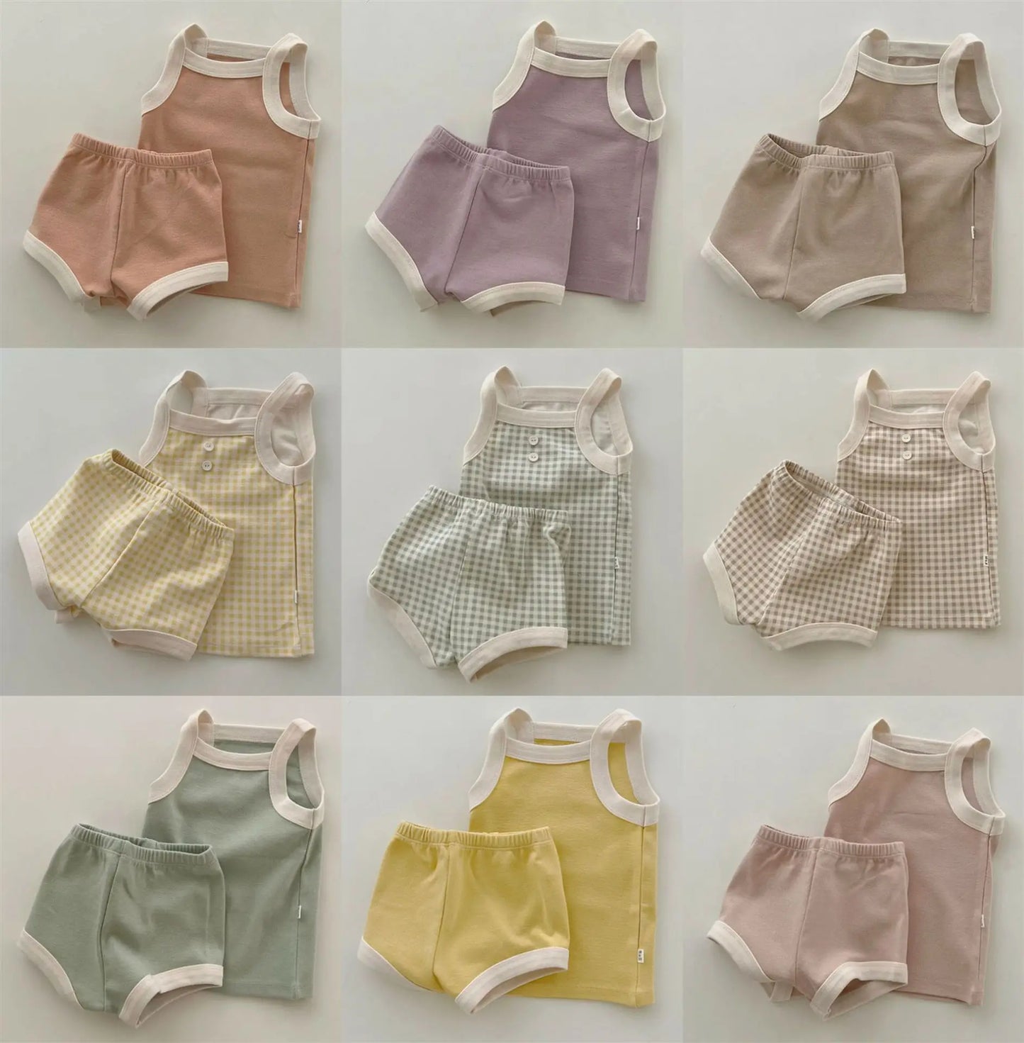 2024 New Baby Sleeveless Clothes Set Boy Girl Summer Thin Cotton Vest + Shorts 2pcs Suit Infant Outfits Toddler Breathable Set