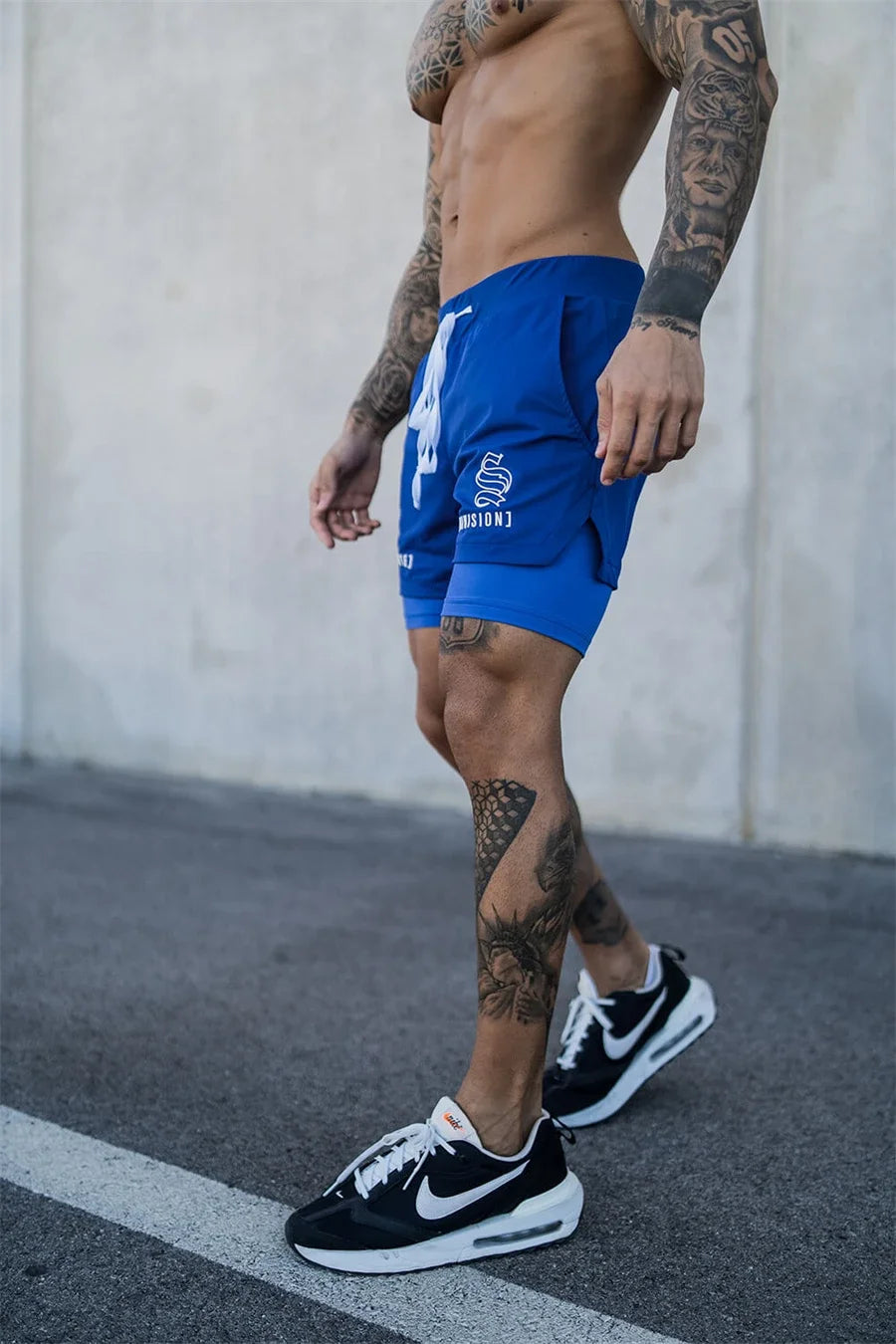 NEW 2 IN 1 Sport Running Casual Breathable Shorts Men Double-deck Jogging Quick Dry GYM Shorts Fitness Workout Men Shorts