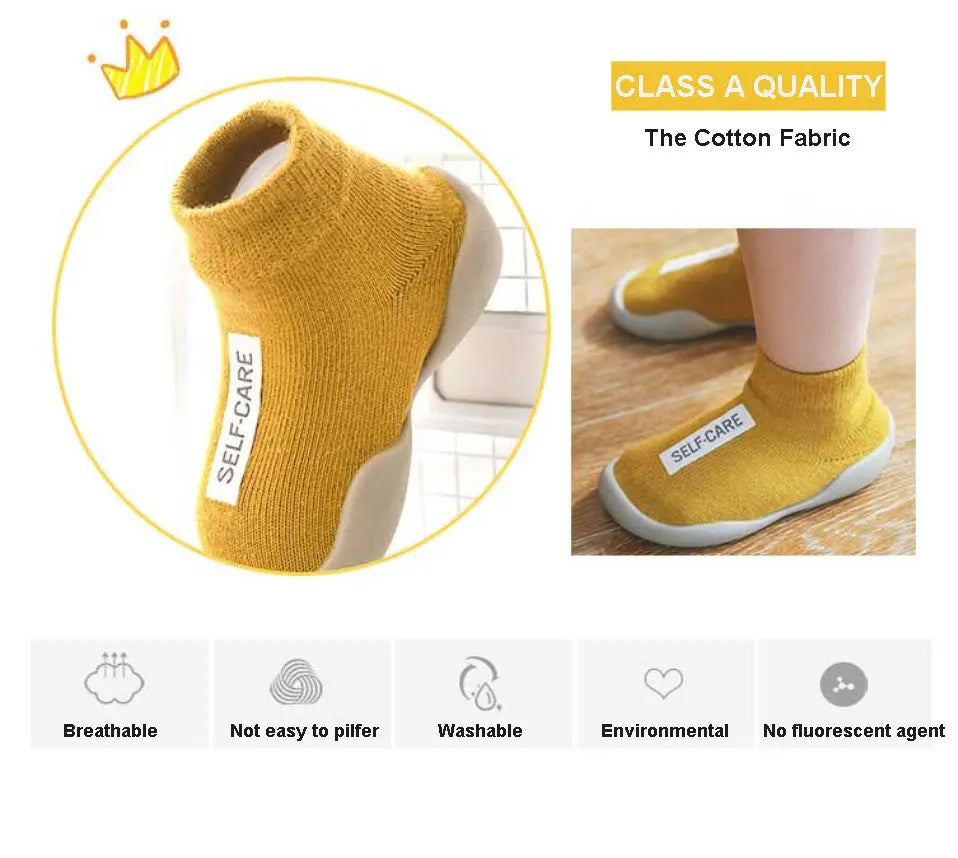 Baby Sock Shoes Anti Slip Toddler First Walking Shoe Child Infant Floor Booties Newborn Rubber Sole Indoor Slippers for Boy Girl