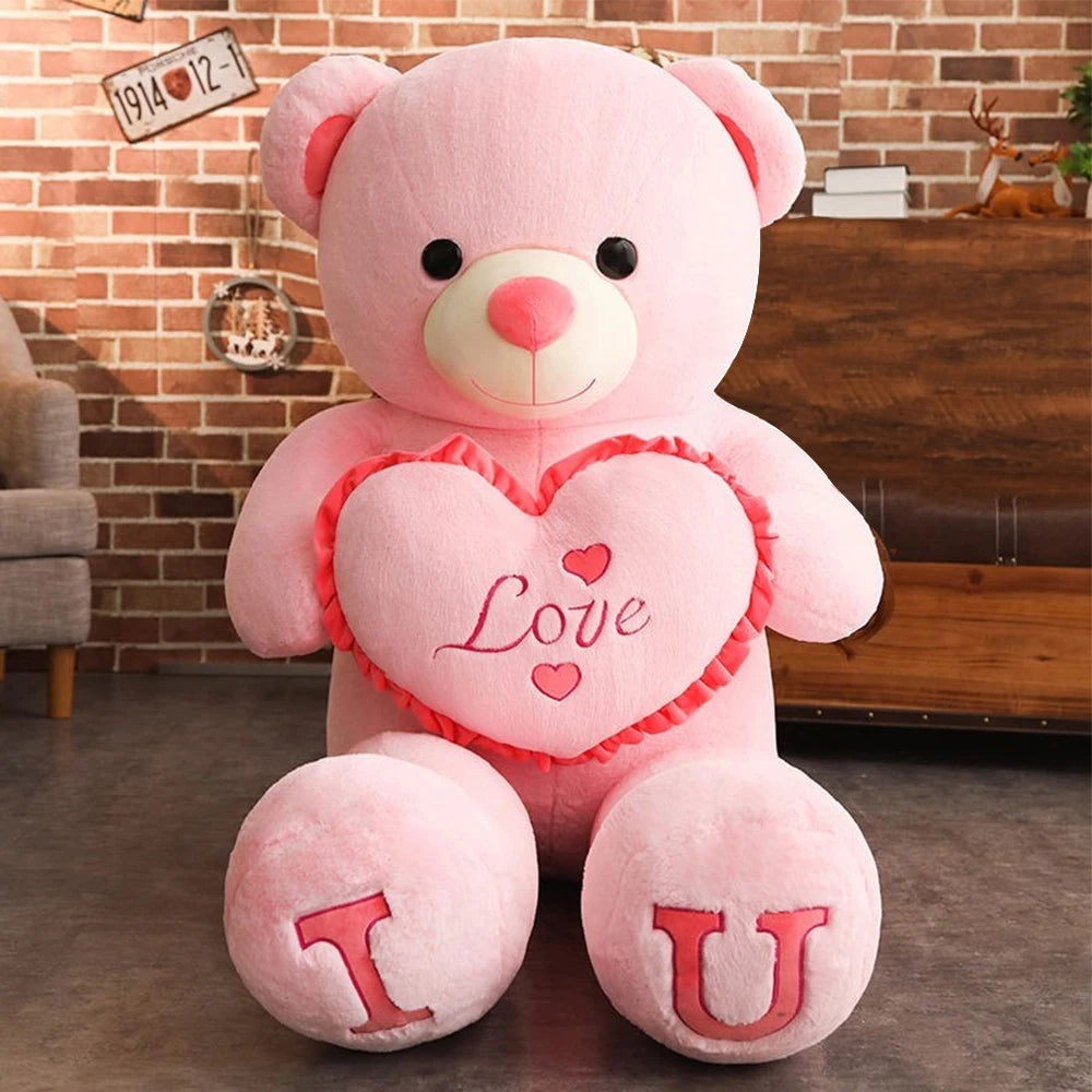 Valentine's Day 80/100Cm Big LOVE Plush Toy Bear Giant Stuffed Animals Birthday Gifts Soft Pillow Dolls Grilfriend Girls Wife