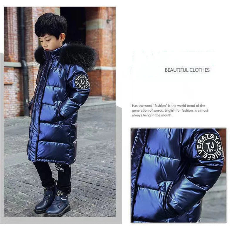 Boys Down Jacket Coat Overcoat Cotton 2023 Lovey Warm Thicken Winter Plus Size Children's Clothing