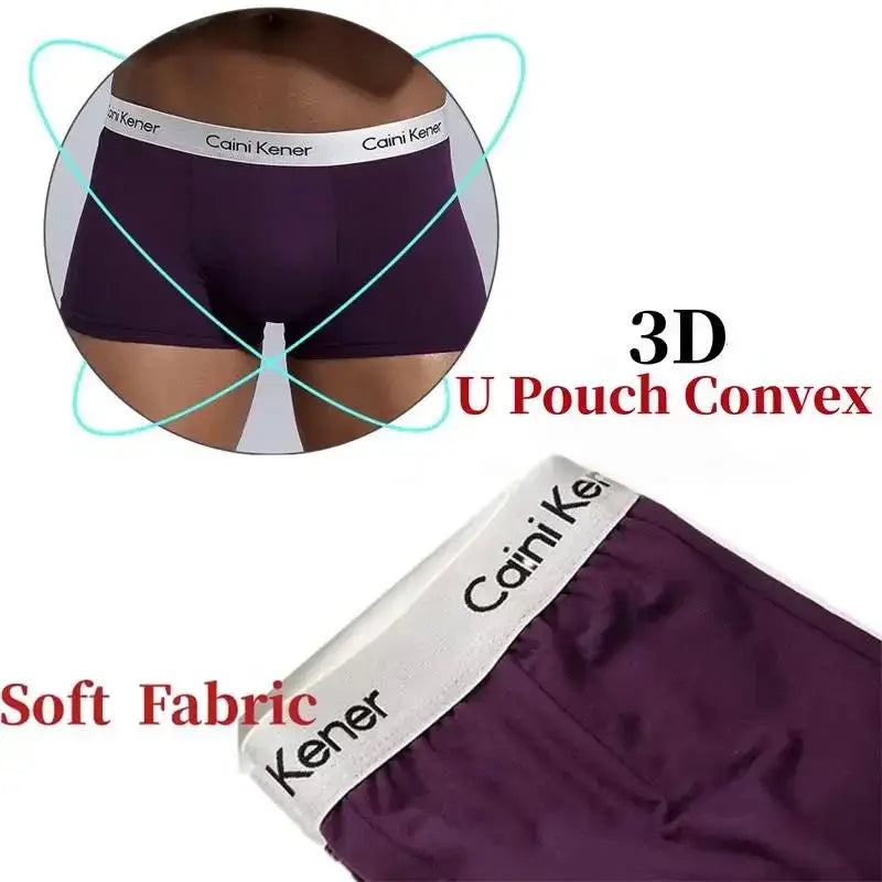 4Pcs/Lot Men's Underwear Fashion Boxer Solid Color Sexy Men's Boxer Shorts Comfortable Breathable Hip Lift Underwear for Men