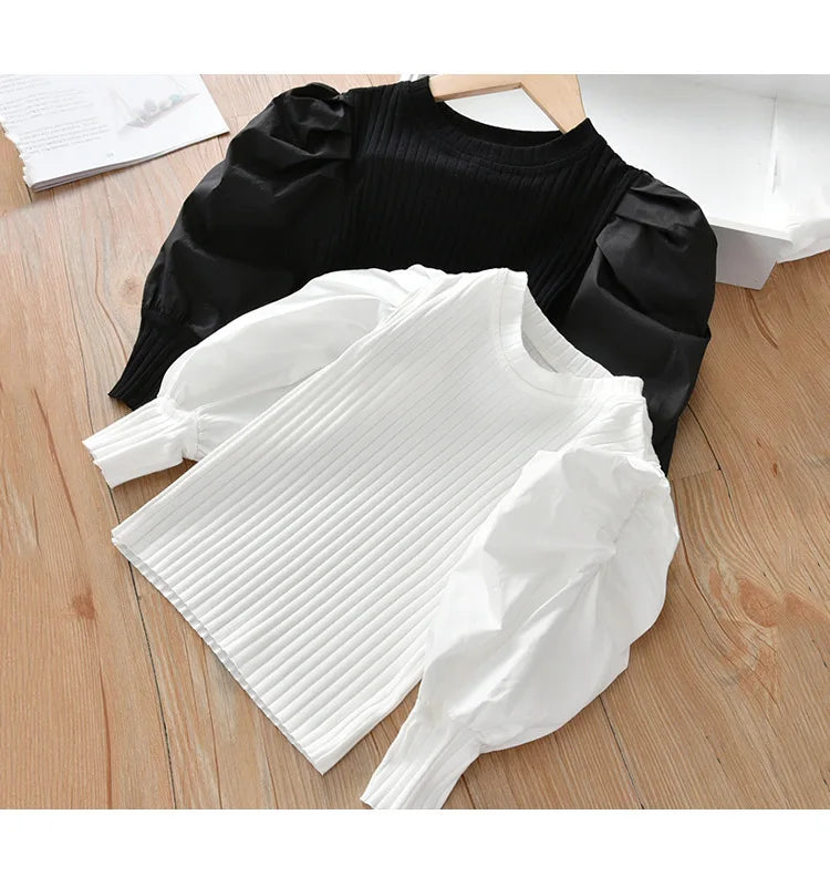 Summer White Baby Girls Long Sleeve Shirt Princess Shirt for T Shirt Casual Clothes Kid Girl Short Sleeve Tops Pullover