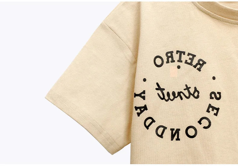 2024 New Spring Summer Teenager Girls Clothing Sets Children Short Tops T Shirt + Pants 2Pcs Kids Tracksuit 5 6 8 10 12 14 Years