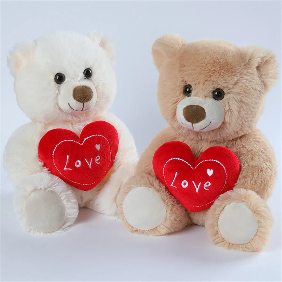 New 25cm Lovely Heart bear Fluffy Bear& Dog Stuffed Bear Soft Cute Animal Plush Toys For Lovers Birthday Gifts Valentine's Day
