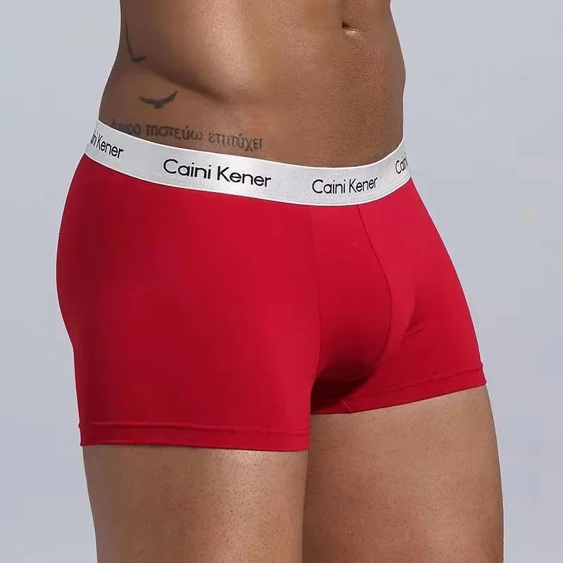 4Pcs/Lot Men's Underwear Fashion Boxer Solid Color Sexy Men's Boxer Shorts Comfortable Breathable Hip Lift Underwear for Men
