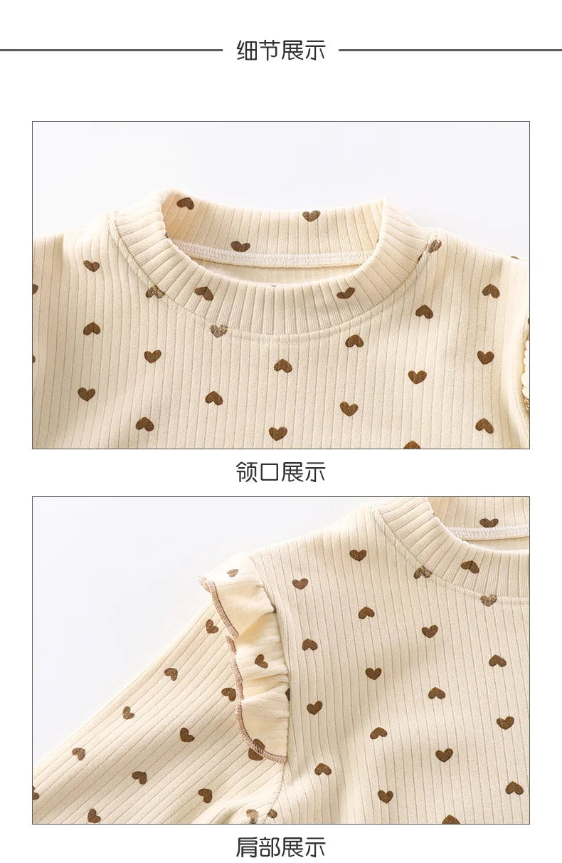 Girls Autumn Floral Bottoming Shirt Girls Flying Sleeves T-shirt Little Girl Wild Net Red Baby Kids Bottoming Shirt