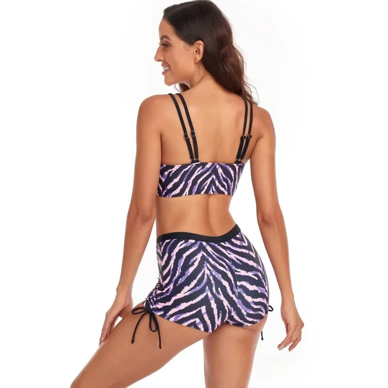 VYLYNK Women Tankini Set Sweet and Chic Printed Two-Piece Bikini Swimsuit for Summer Stylish Ladies Swimwear in Set of 2 Pieces