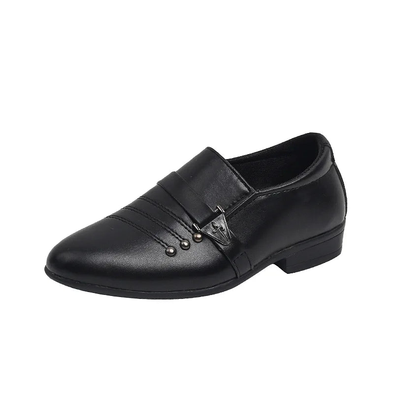 Children's Leather Shoes for Boys Toddler Kids Party Wedding Formal Performance Shoes School All-match Black White Loafers Shoes