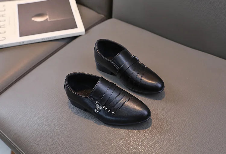 Children's Leather Shoes for Boys Toddler Kids Party Wedding Formal Performance Shoes School All-match Black White Loafers Shoes