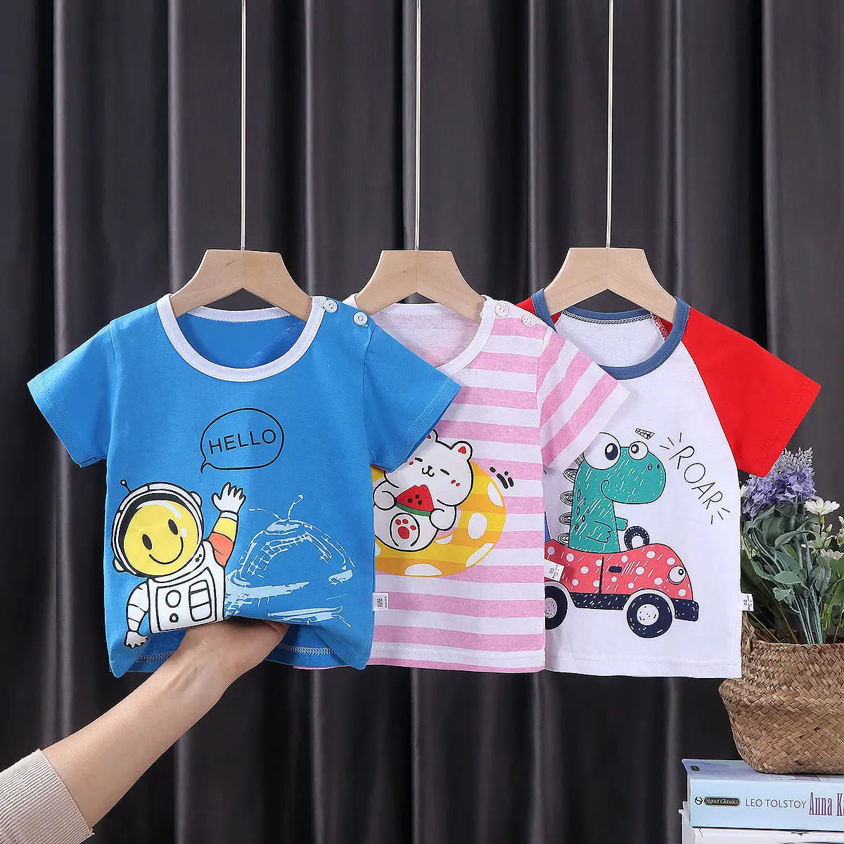 Children's Clothing T-Shirt Kids Clothes Boys Girls Summer Cartoon Tops Short Sleeve Clothes 100% Cotton Baby Clothing