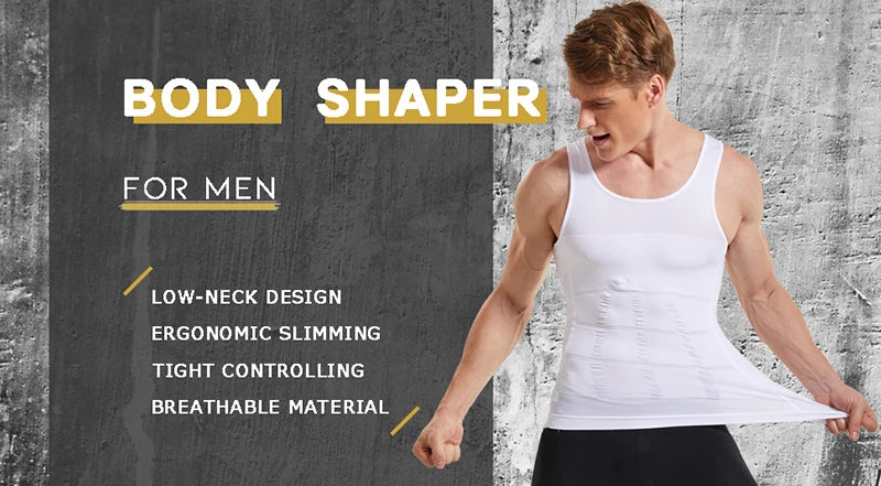 Men Slimming Body Shaper Vest Shirt Abs Abdomen Slim Gym Workout Corset Tummy Control Compression Tank Top Sleeveless Shapewear