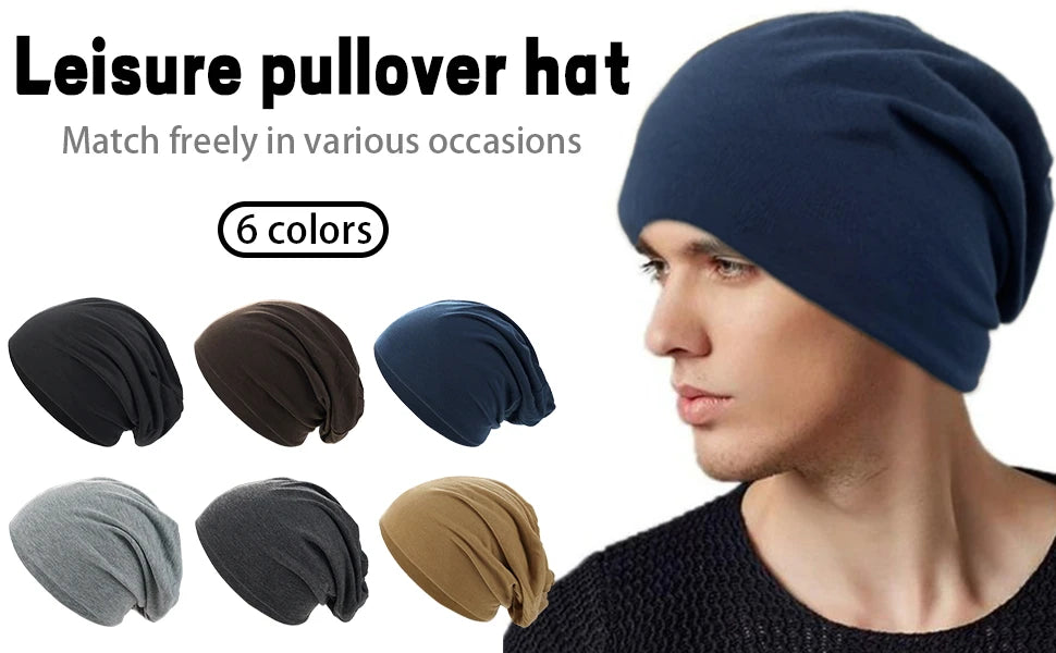 1 Pack Slouchy Beanie Hip-Hop Soft Lightweight Running Beanie Adult Dwarf Hats Chemo Cap for Men Women Breathability