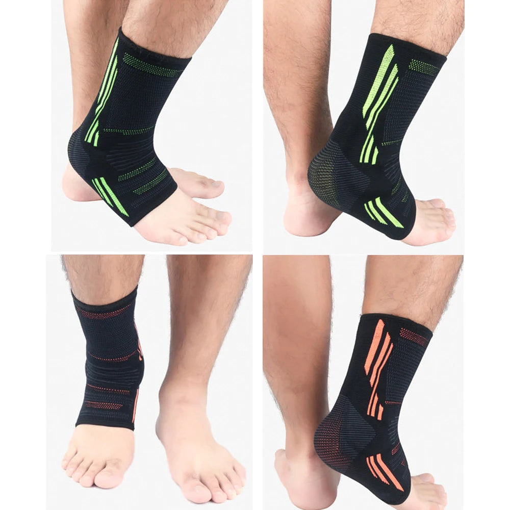 1Pcs Ankle Compression Sleeve for Women/Men,Ankle Brace with Silicone Gel, Toeless Compression Sock for Arch & Heel Pain Relief