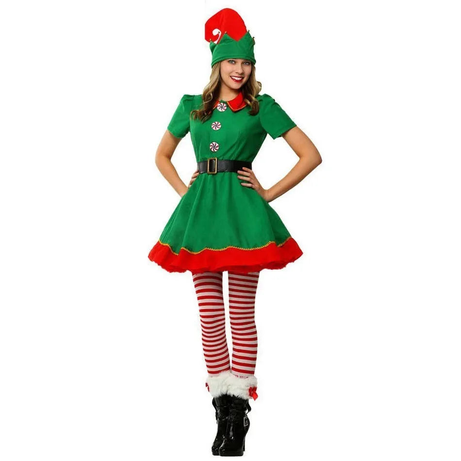 2024 Christmas Clothing Set Boy Girl Family Matching Outfit Kid Adult Santa Claus Cosplay Costume Hat Socks Pant Elf Clothes
