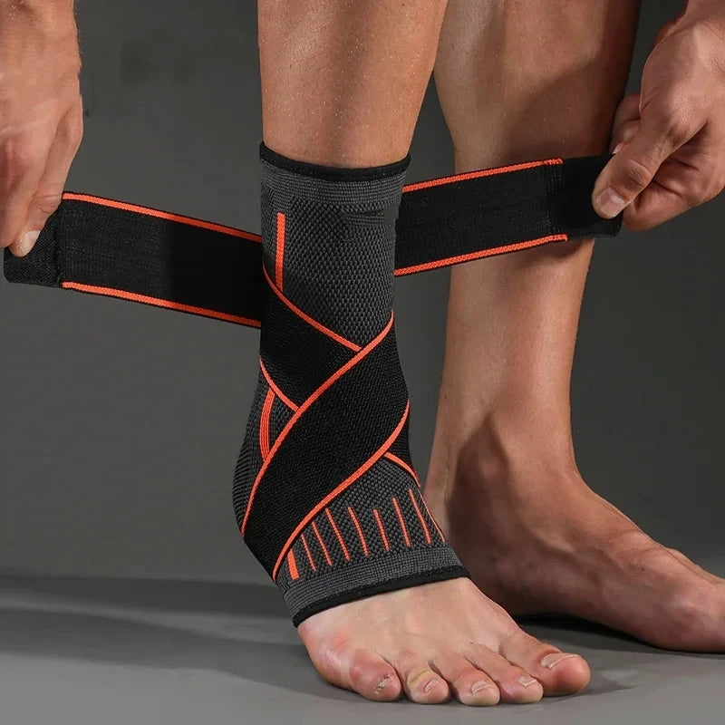 Adjustable Ankle Support Compression Ankle Brace Protector for Running Soccer Basketball Nylon Knitted Bandage Ankle Strap