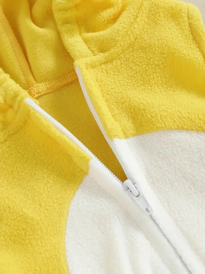 Umorden 0-18M Unisex Baby Yellow Little Chick Costume Hoodie Bodysuit Romper Stocking 2pcs/set Sleeveless Halloween Purim