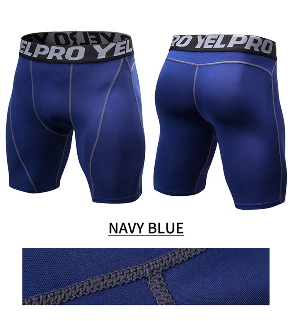 Men Fitness Compression Shorts Running Training Sport Shorts Tight Breathable Quick-drying Stretch Shorts Letter Belt Gym Shorts
