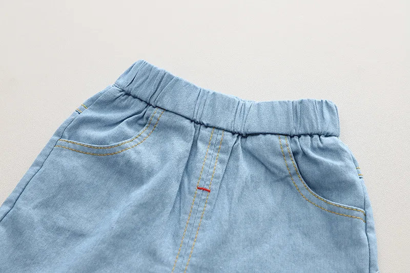 Summer new shirt 2024 boys lapel short-sleeved suit kidsren's clothing kidsren's workwear casual pants shirt two-piece set