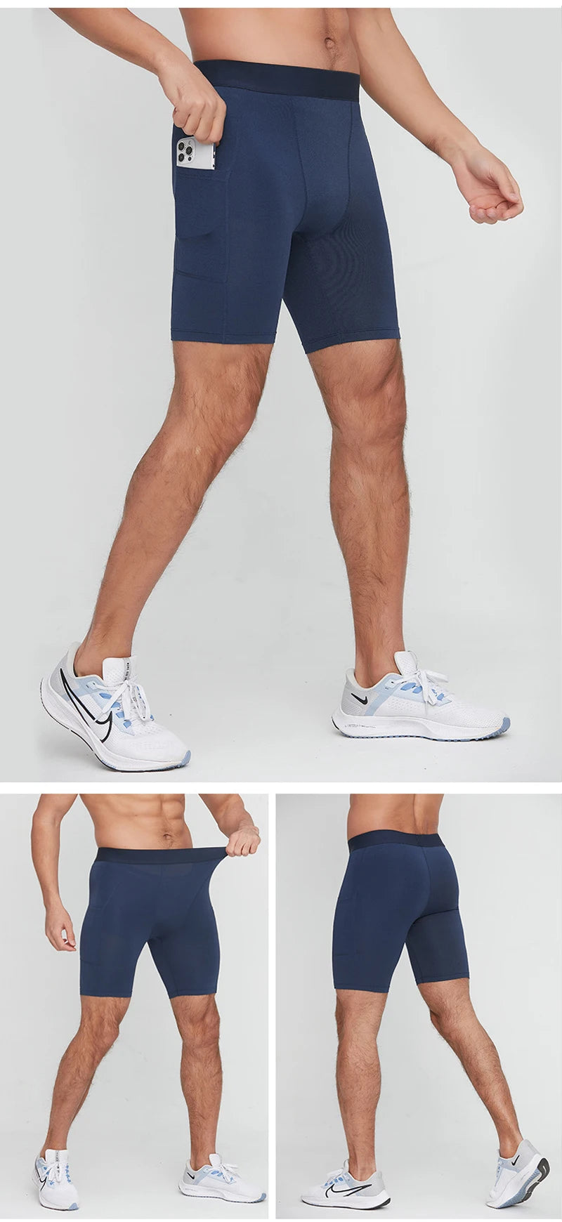 Compression Shorts Men Fitness Leggings Short Pants Sportswear Men Solid Bodybuilding Training Tights Shorts Men Running Shorts