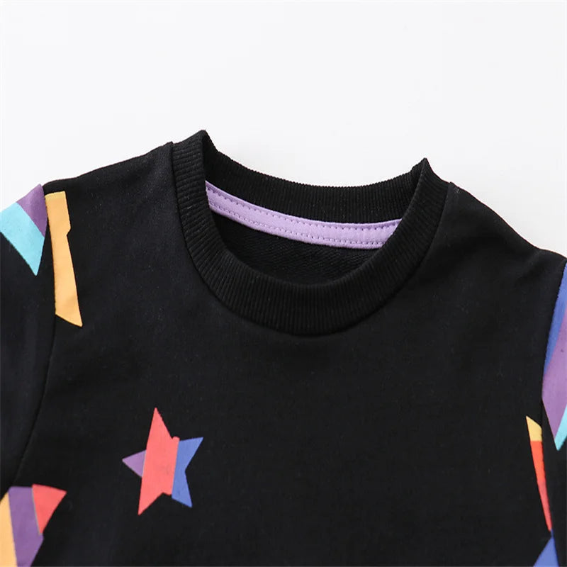 Jumping Meters 2-7T Boys Girls Sweatshirts With Stars Print Fashion Children's Clothing Baby Kids Hooded Shirts For Autumn