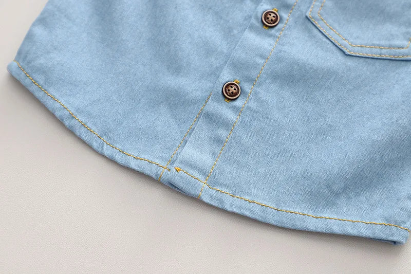 Summer new shirt 2024 boys lapel short-sleeved suit kidsren's clothing kidsren's workwear casual pants shirt two-piece set