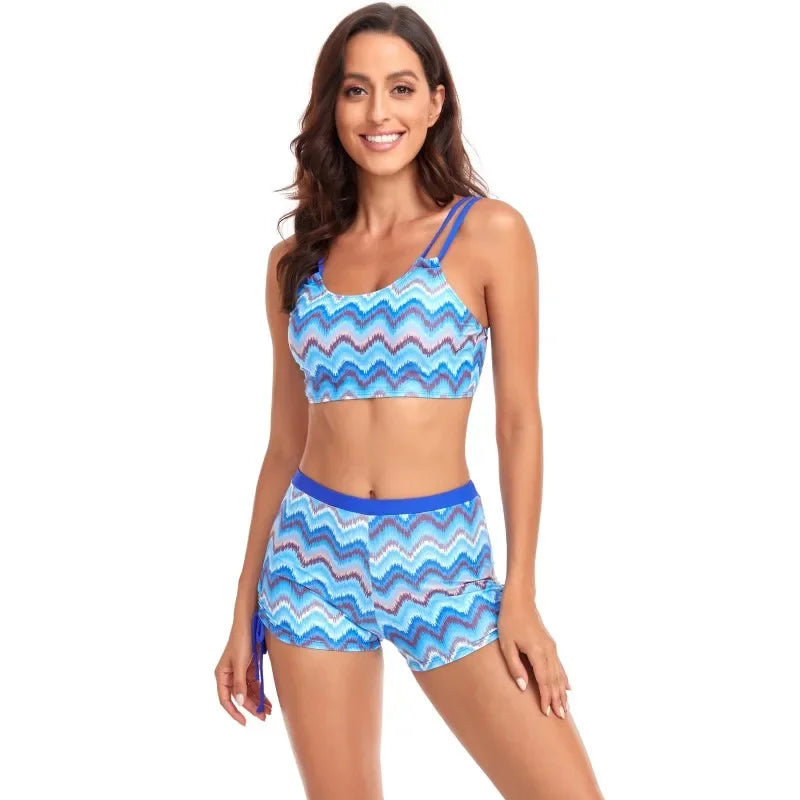 VYLYNK Women Tankini Set Sweet and Chic Printed Two-Piece Bikini Swimsuit for Summer Stylish Ladies Swimwear in Set of 2 Pieces