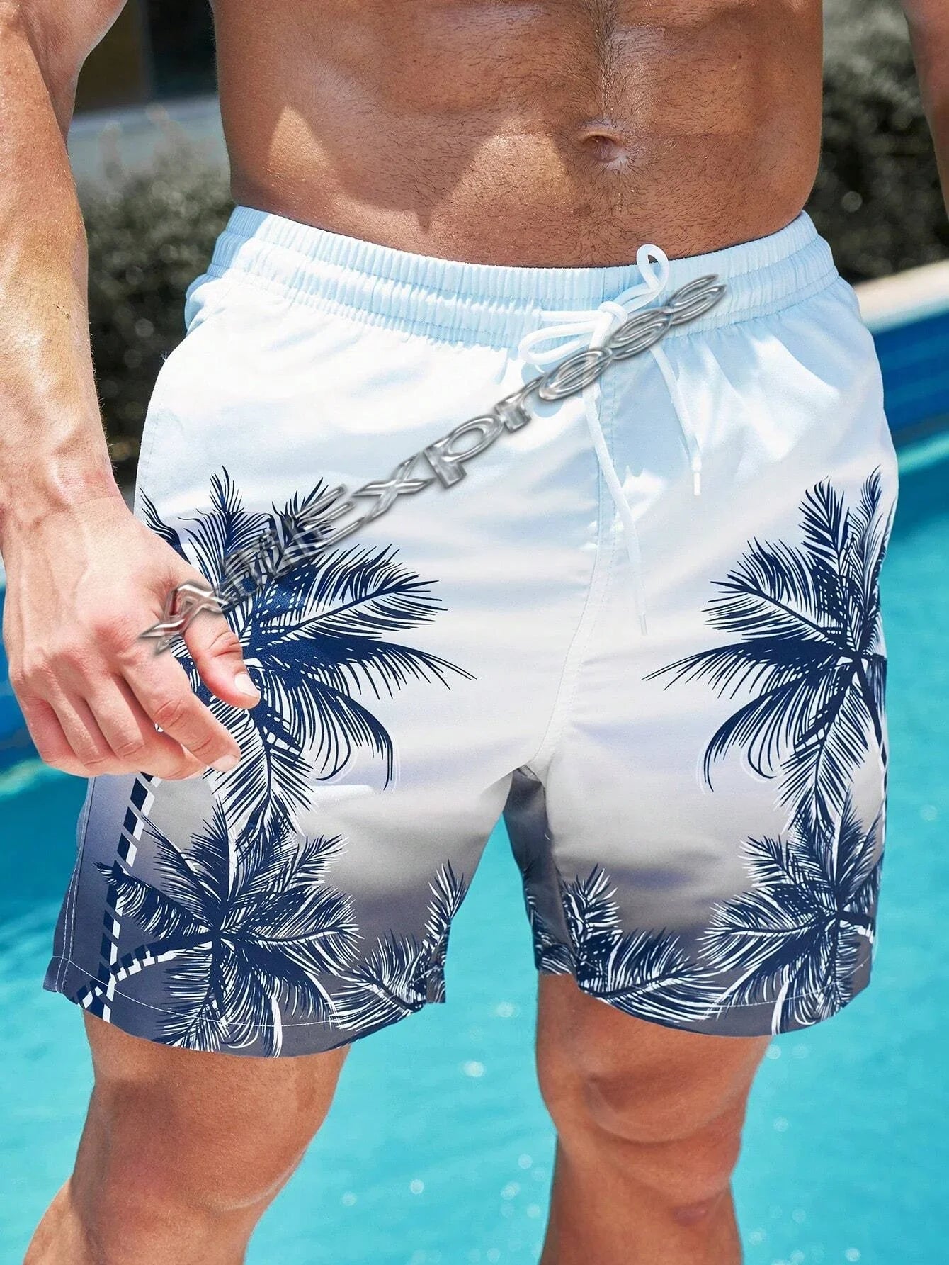 Summer New Harajuku 3D Cocoanut Trees Printing Beach Shorts Palm Tree Graphic Board Shorts for Men Hawaiian Cool Swimming Trunks